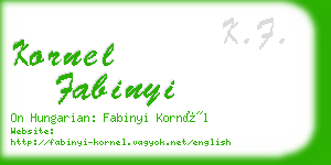kornel fabinyi business card